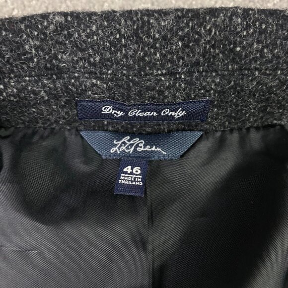 LL Bean Signature Script Tweed Blazer Jacket Sport Coat Men's 46 R Gray Donegal - Picture 6 of 15